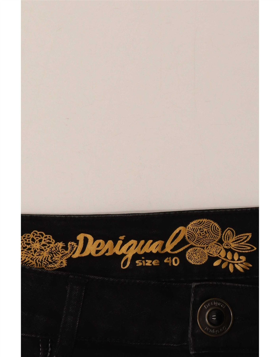 Gonna di jeans asimmetrica da donna Desigual EU 40 media W30 grigia a spina di pesce
