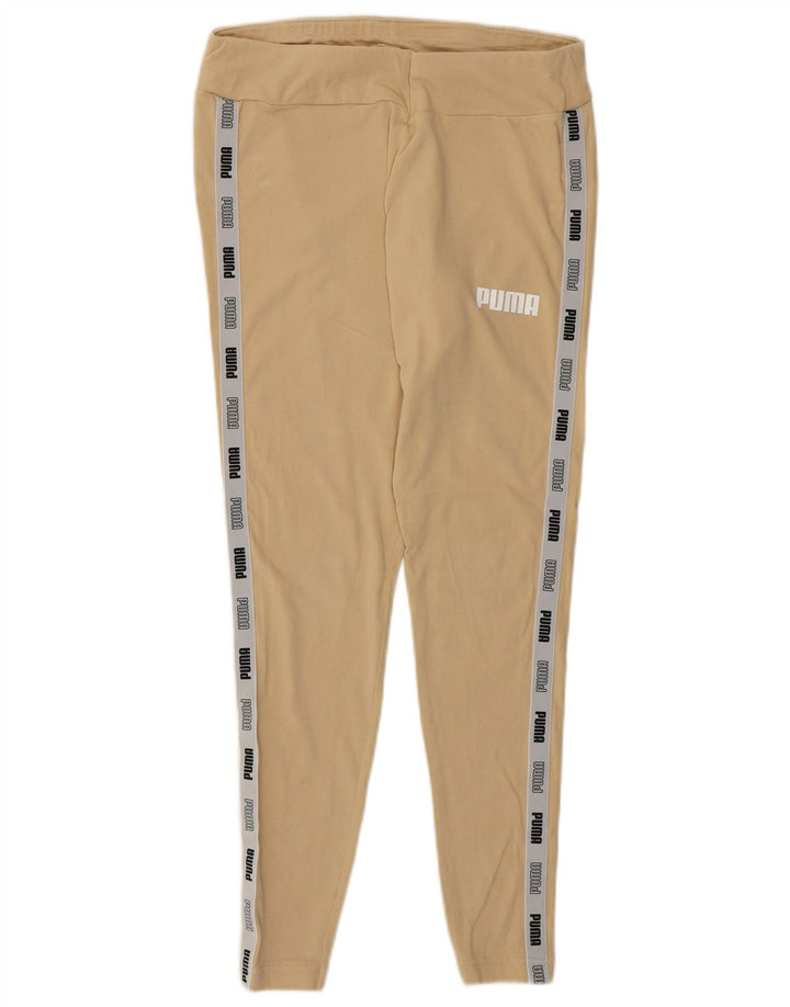 PUMA Womens Graphic Leggings UK 14 Large  Beige