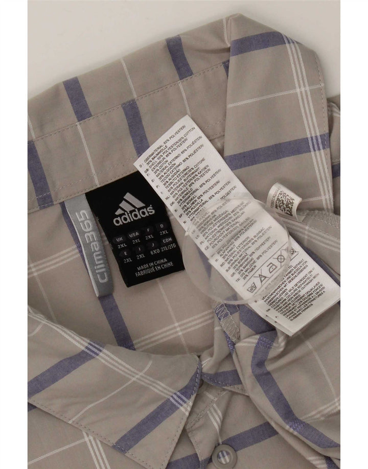 Maglietta a maniche corte da uomo Adidas 2XL Grigia a quadri in poliestere