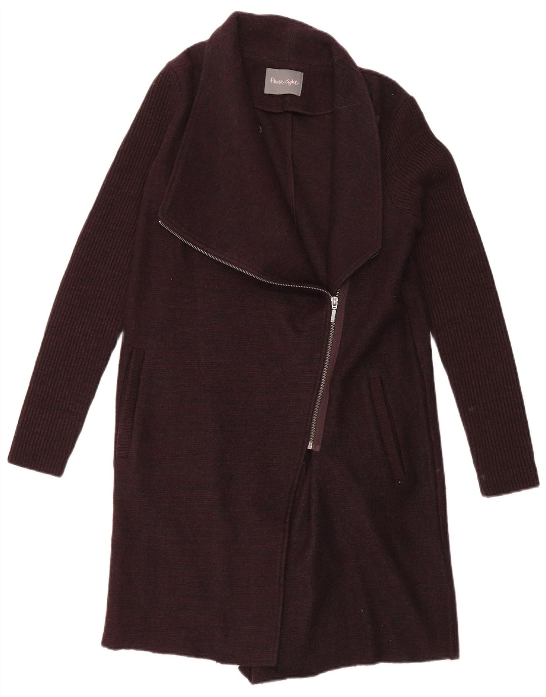 Maglione cardigan oversize lungo da donna Phase Eight UK 8 piccolo bordeaux