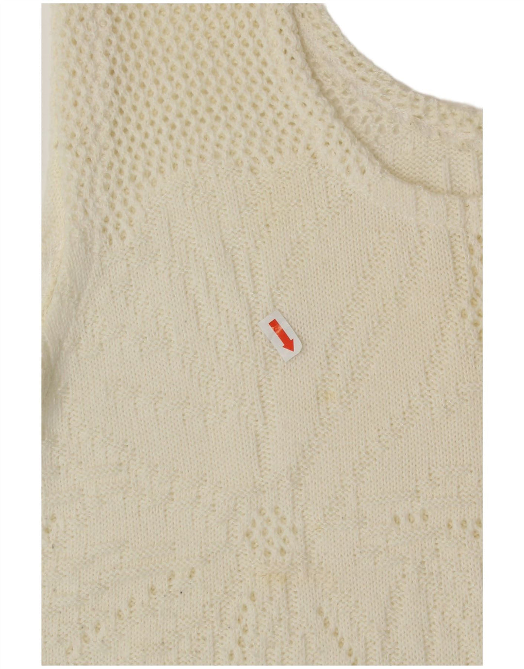 Canotta corta da donna vintage UK 16 grande floreale bianco sporco