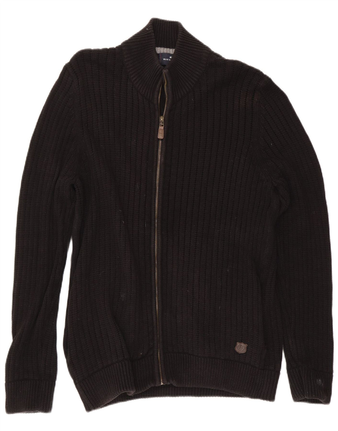 Marks & Spencer Maglione cardigan Harbour blu da uomo grande cotone nero