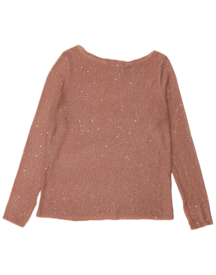 Maglione maglione con scollo a barca da donna Zara UK 14 Rosa medio