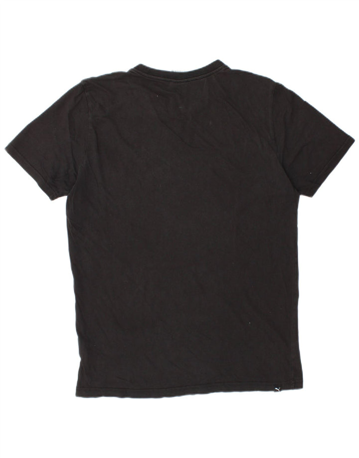 T-shirt grafica da uomo Puma Top in cotone nero medio