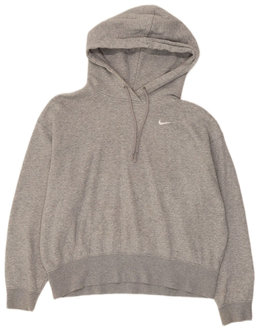 Maglione oversize con cappuccio da donna NIKE UK 10 piccolo cotone chiazzato grigio