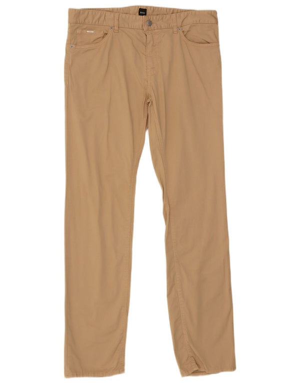 Pantaloni casual slim da uomo Hugo Boss W34 L32 in cotone beige