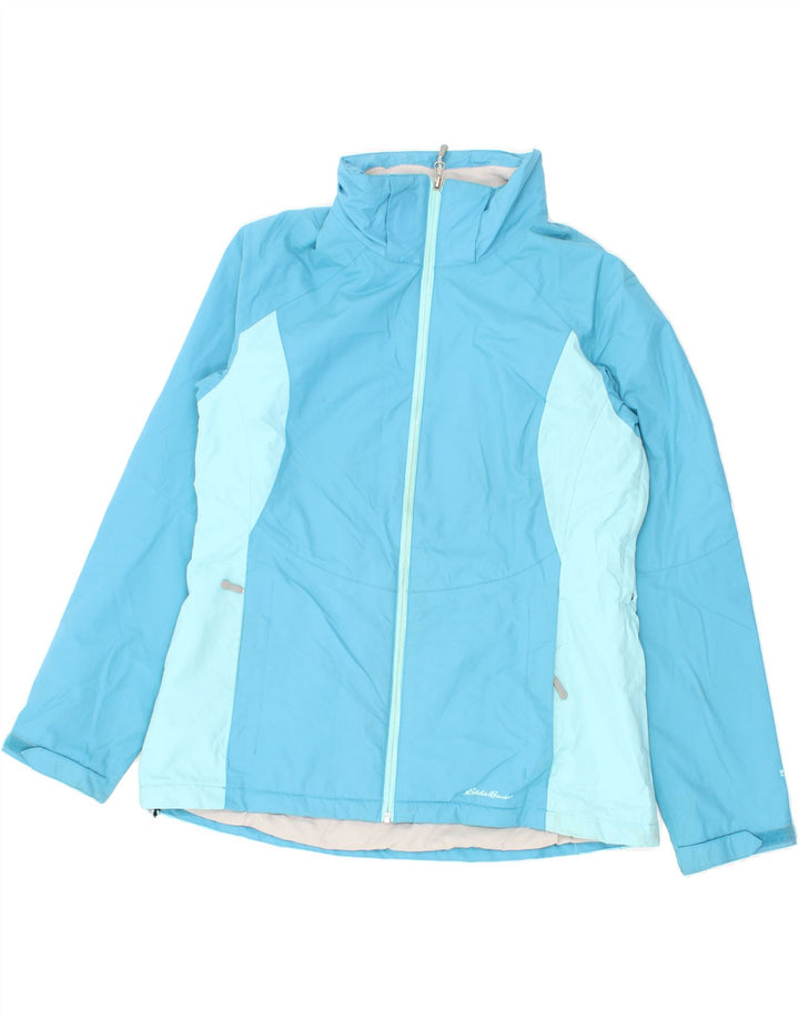 EDDIE BAUER Womens Weather Edge Rain Jacket UK 16 Large Blue Colourblock Vintage Eddie Bauer and Second-Hand Eddie Bauer from Messina Hembry 