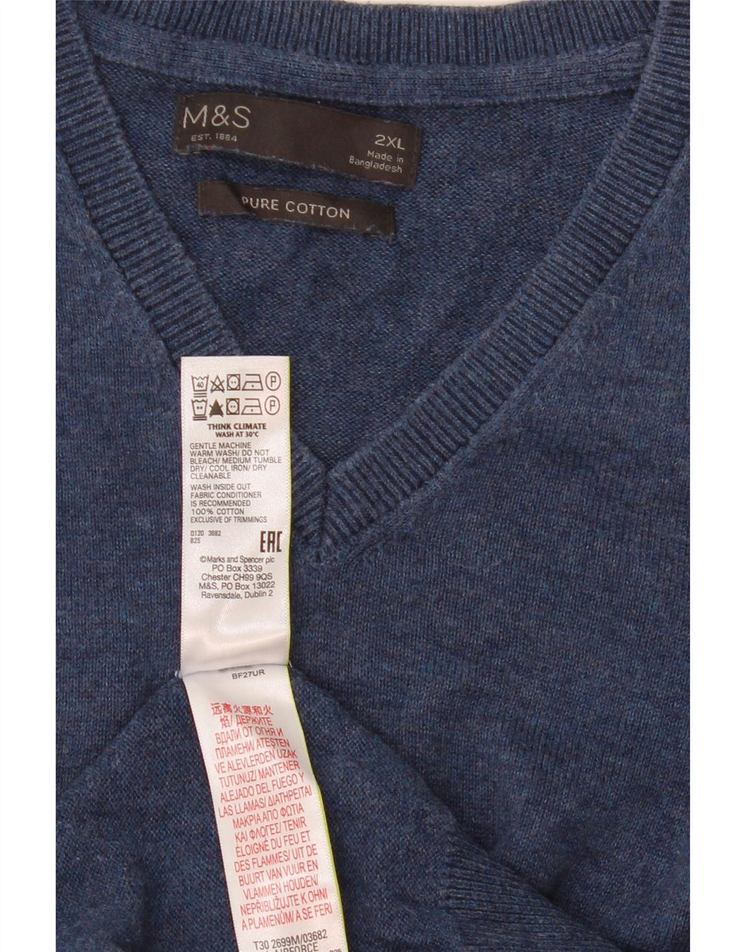 Canotta da uomo Marks & Spencer 2XL cotone blu navy