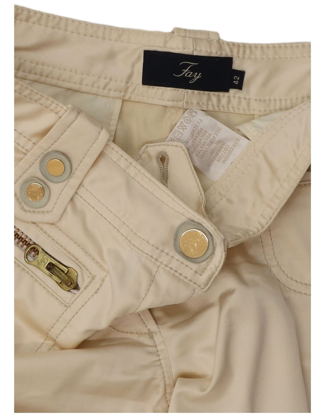 Pantaloni Capri da donna Fay IT 44 medio W30 L20 cotone bianco sporco