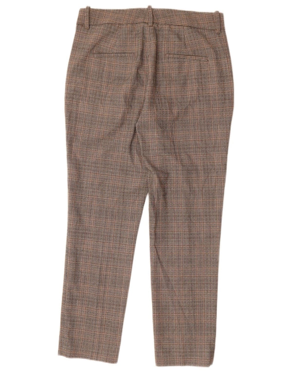 Pantaloni chino slim da donna Zara EU 38 Small W28 L27 Poliestere a quadri grigi
