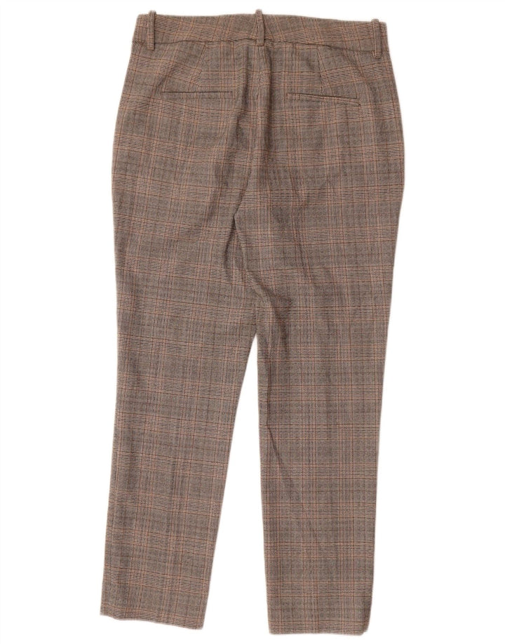 Pantaloni chino slim da donna Zara EU 38 Small W28 L27 Poliestere a quadri grigi