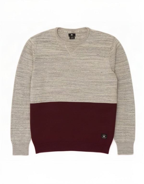Maglione DC da uomo girocollo, maglione grande, in cotone color block blu
