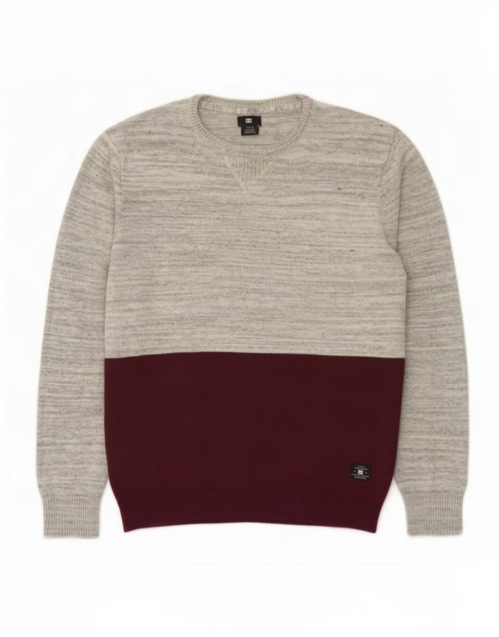 Maglione DC da uomo girocollo, maglione grande, in cotone color block blu