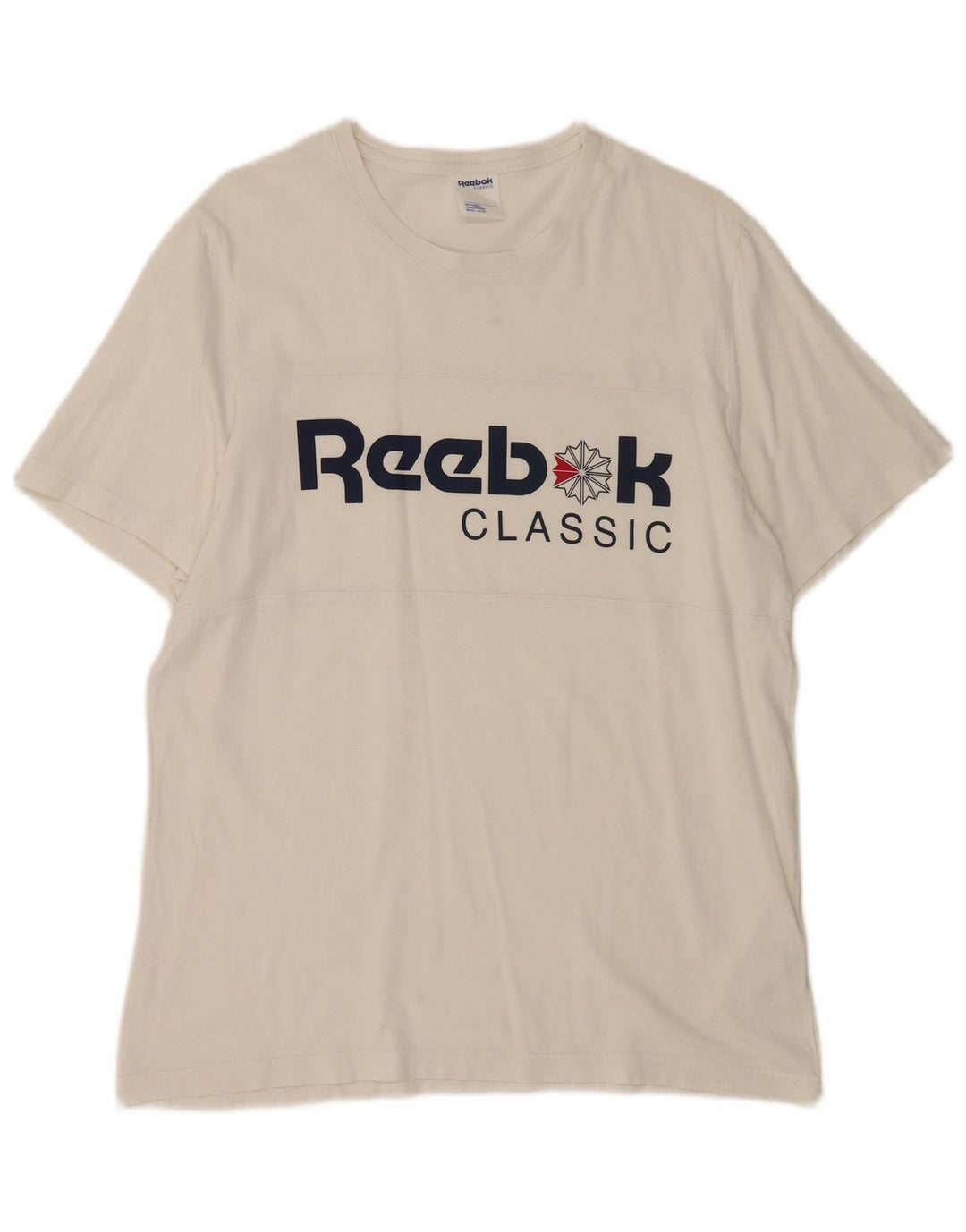 T-shirt grafica classica da uomo Reebok Top grande in cotone bianco