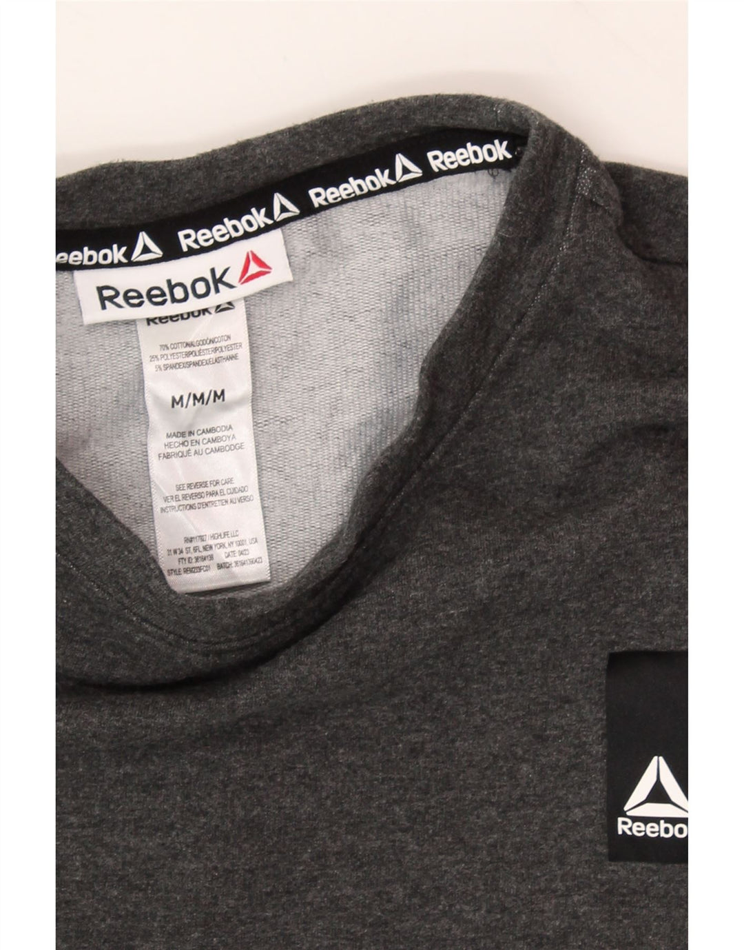 REEBOK Mens Sweatshirt Jumper Medium Grey Cotton Vintage Reebok and Second-Hand Reebok from Messina Hembry 