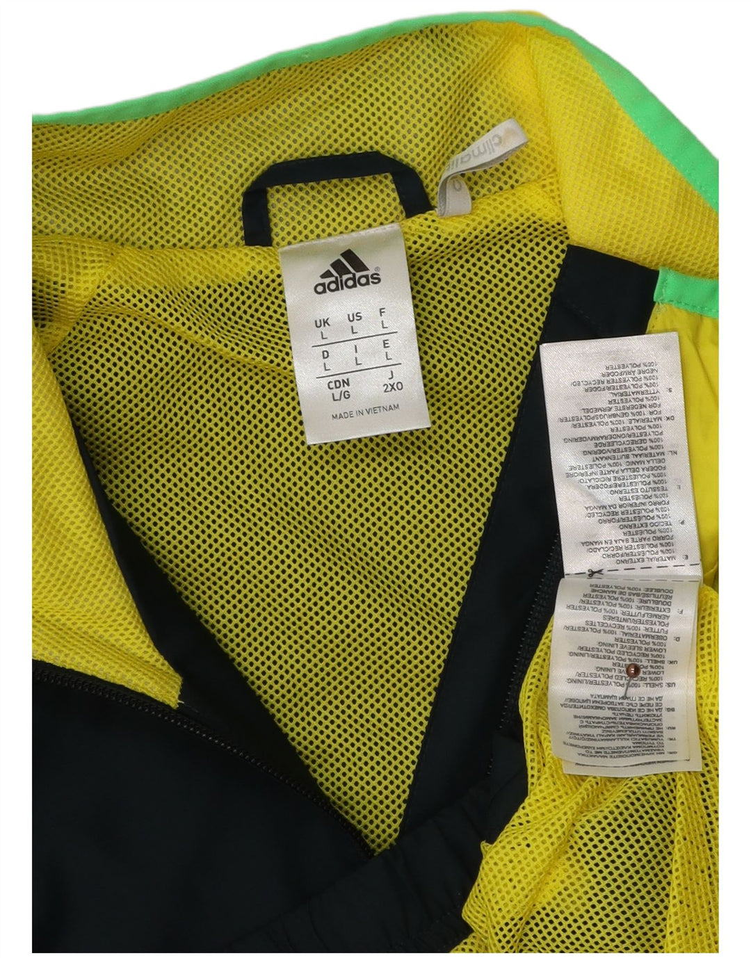 ADIDAS Giacca da uomo Climalite Top Jacket Large Blu Navy Colourblock