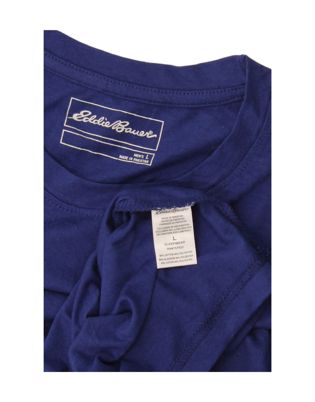 EDDIE BAUER Mens T-Shirt Top Large Blue Cotton Vintage Eddie Bauer and Second-Hand Eddie Bauer from Messina Hembry 