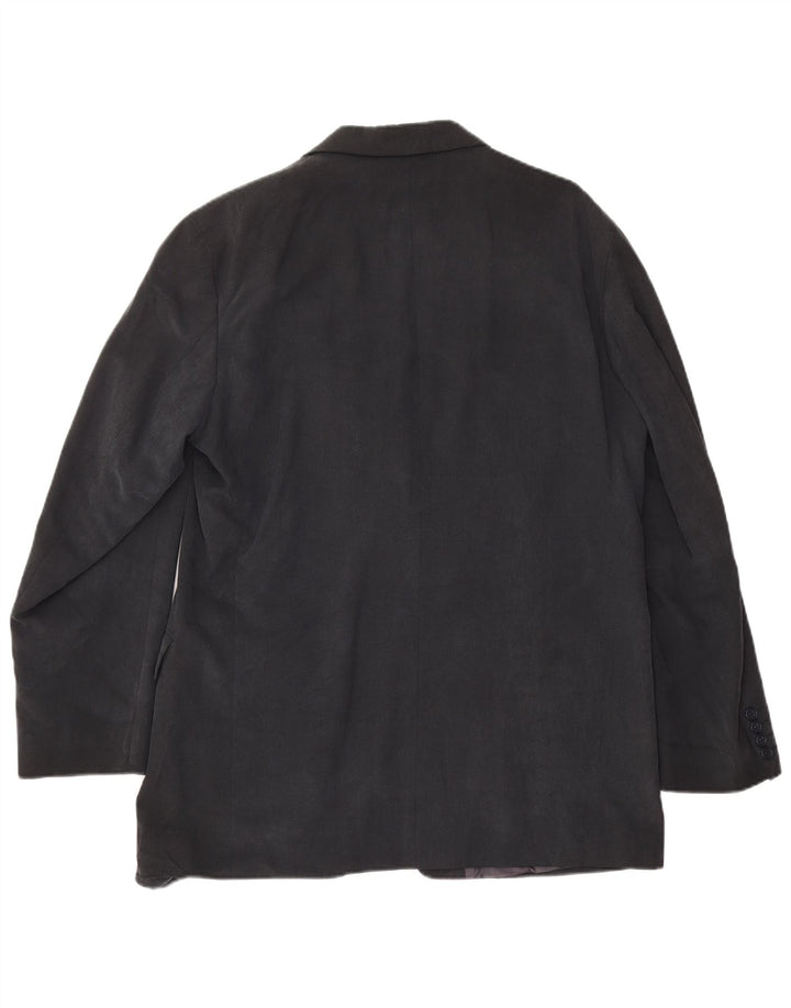 Giacca blazer a 3 bottoni da uomo Marks & Spencer UK 42 XL Lyocell blu navy