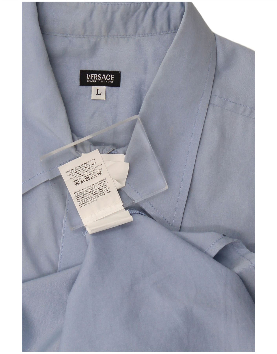 Camicia Versace Uomo Manica Corta Large in Cotone Blu