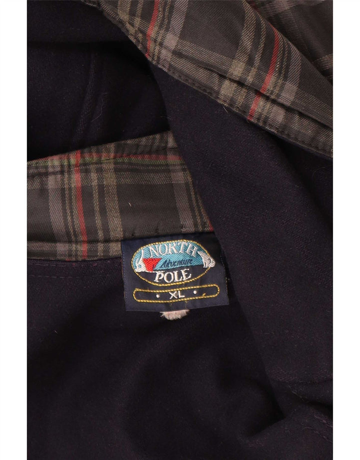 Cappotto reversibile da uomo North Pole UK 42 XL Lana blu navy