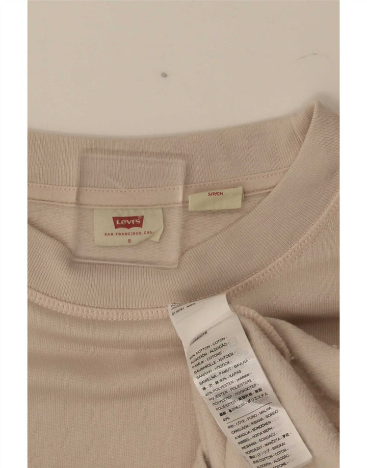 Levi's Donna Felpa Oversize Maglione UK 10 Piccolo Cotone Beige