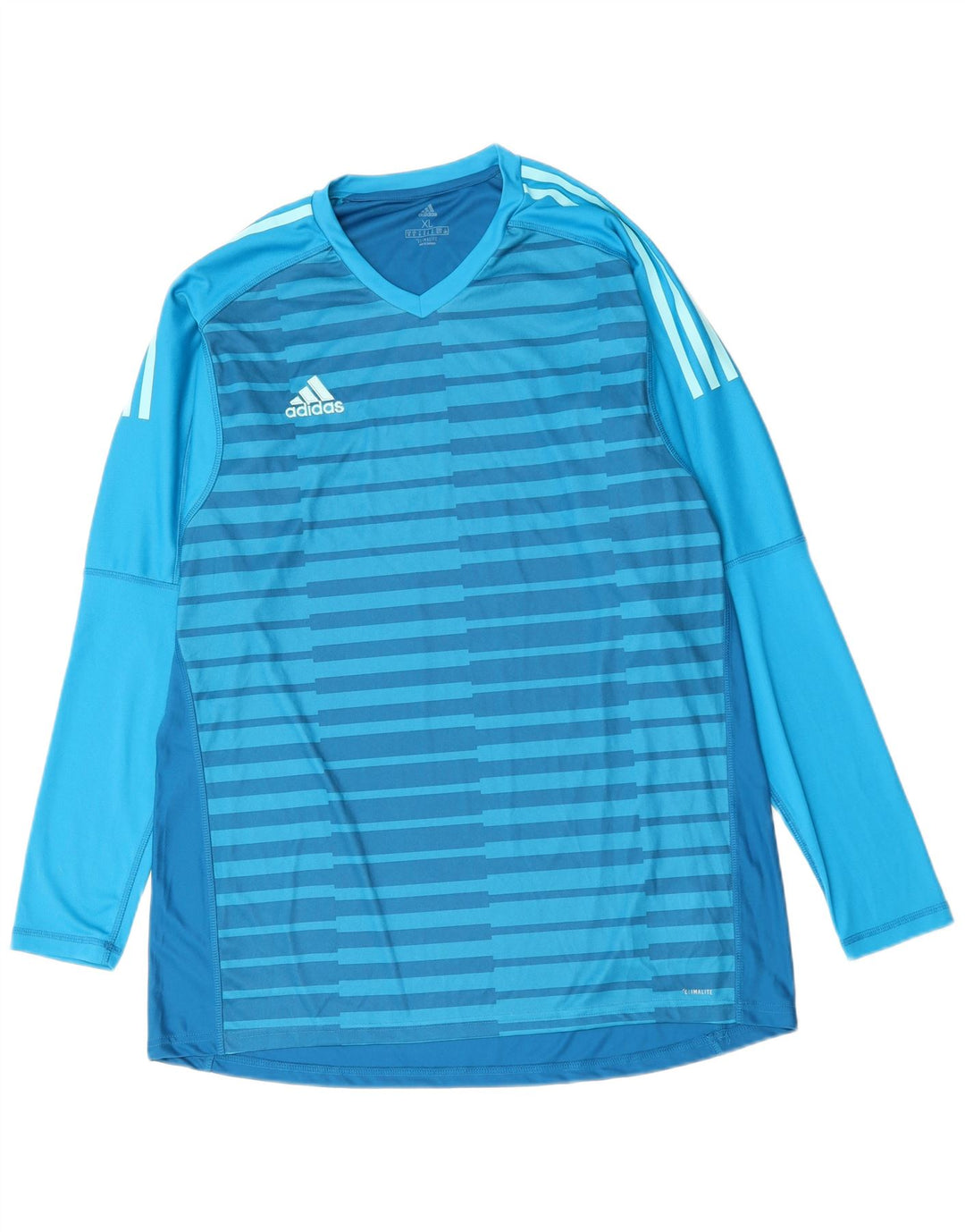 T-shirt ADIDAS da uomo Climalite Top XL poliestere a righe blu