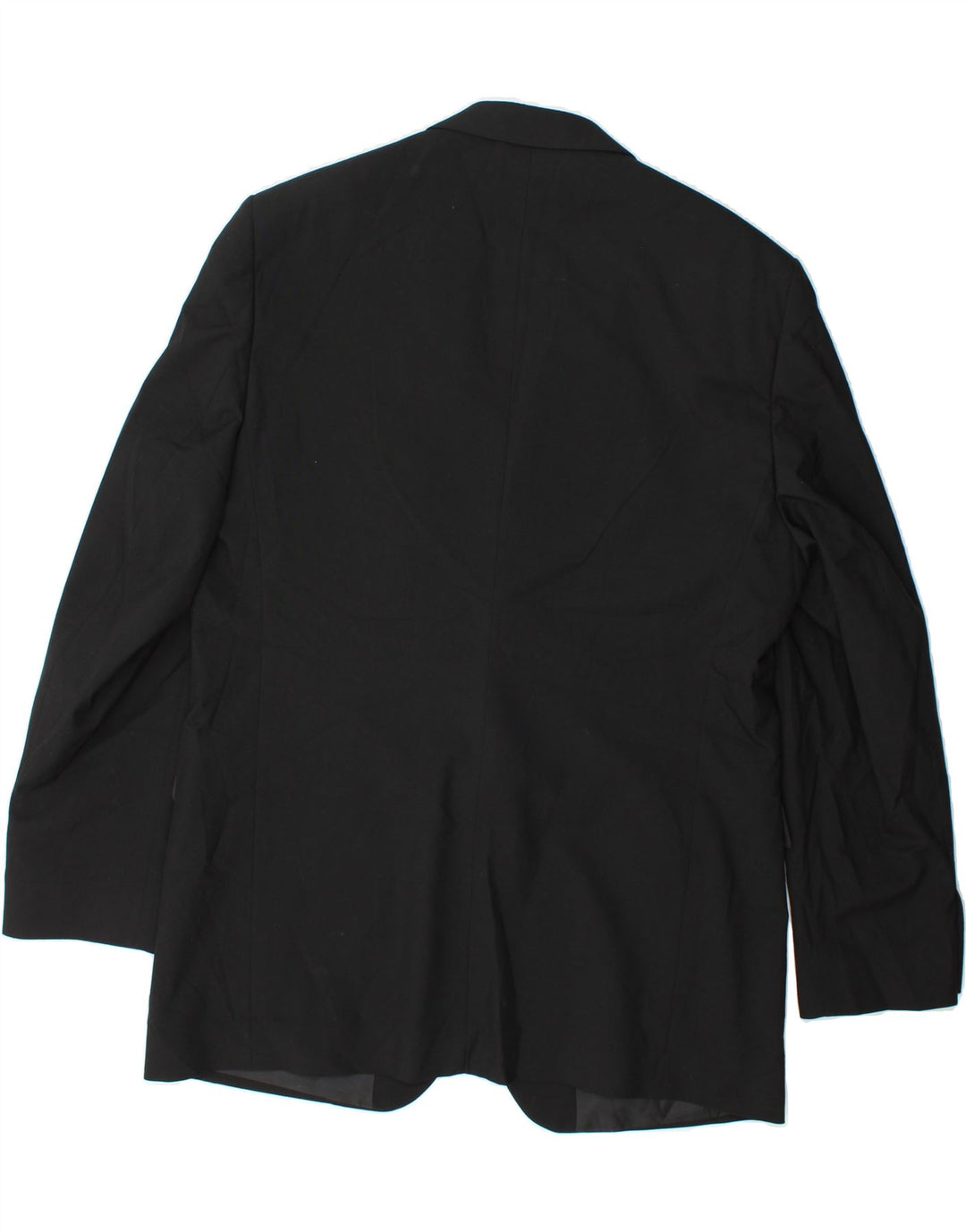 MARKS & SPENCER Mens Long 2 Button Blazer Jacket UK 44 2XL Black Polyester Vintage Marks & Spencer and Second-Hand Marks & Spencer from Messina Hembry 