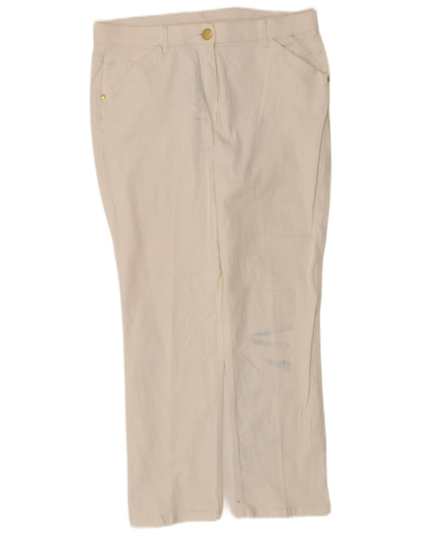 Pantaloni casual affusolati da donna Marks & Spencer UK 14 Large W34 L27 Bianco