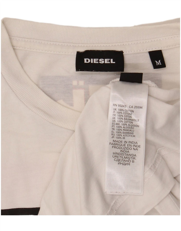 T-shirt grafica da uomo Diesel Top in cotone bianco medio