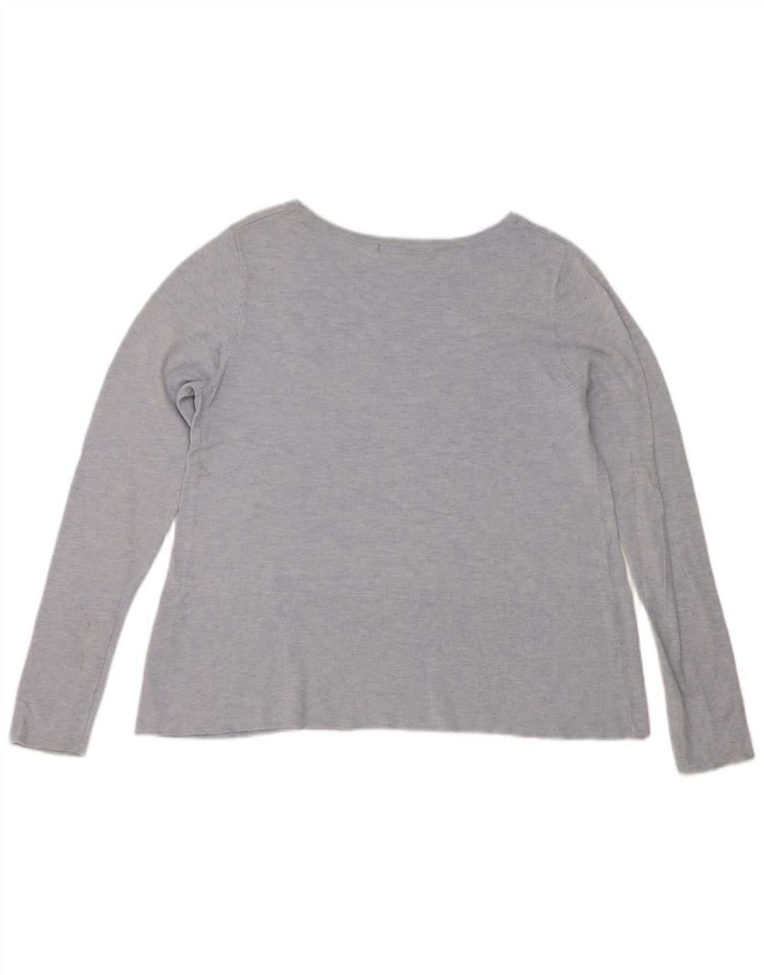 Marks & Spencer Top da donna a maniche lunghe UK 12 Cotone blu medio