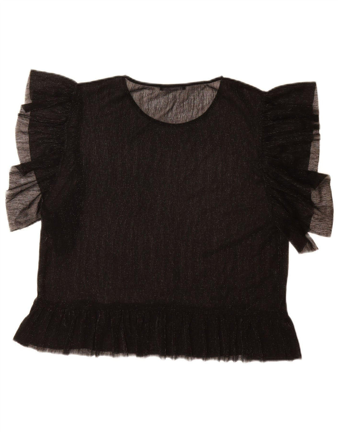 Camicetta da donna Zara Top UK 16 grande nera screziata