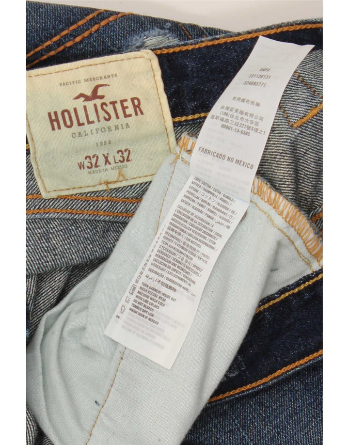 Jeans Hollister da uomo con taglio bootcut invecchiato W32 L32 cotone blu