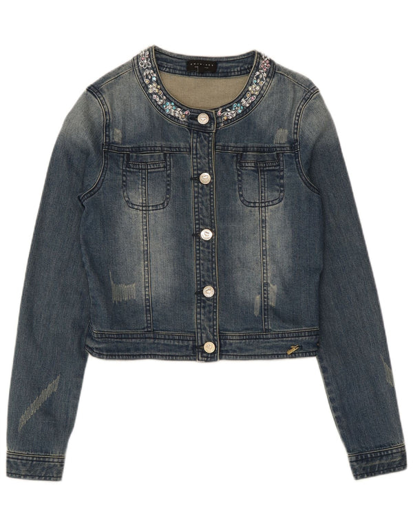 Simona Barbieri Giubbotto Jeans Bambina Twin-Set Crop 13-14 Anni Blu Cotone
