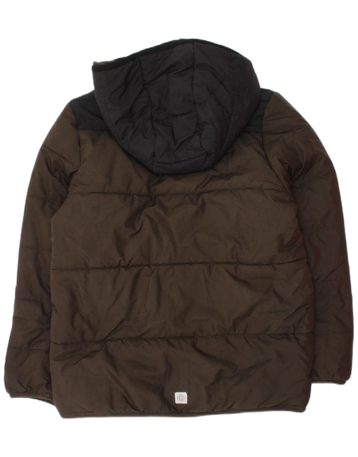 Giacca imbottita con cappuccio Adidas da ragazzo 9-10 anni Poliestere color block kaki