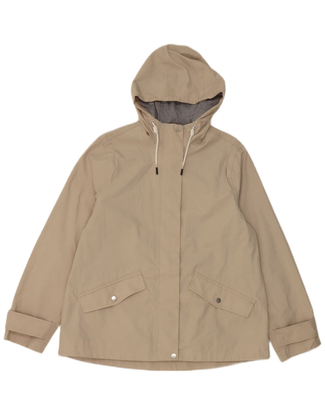 Giacca antipioggia Joules da donna con vestibilità regolare con cappuccio UK 14 Cotone grigio medio
