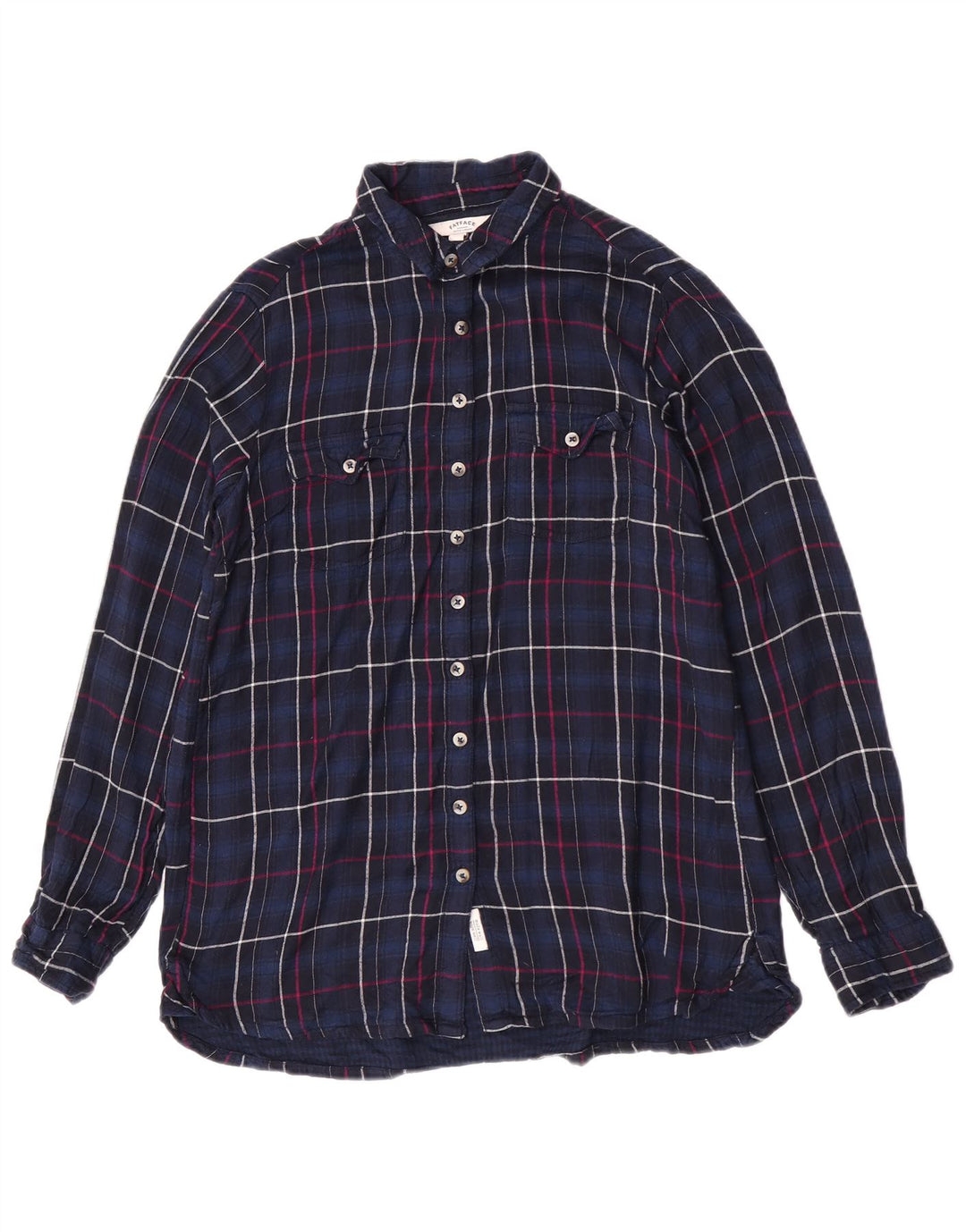 Camicia di flanella da donna Fat Face UK 12 Viscosa a quadri blu navy medio
