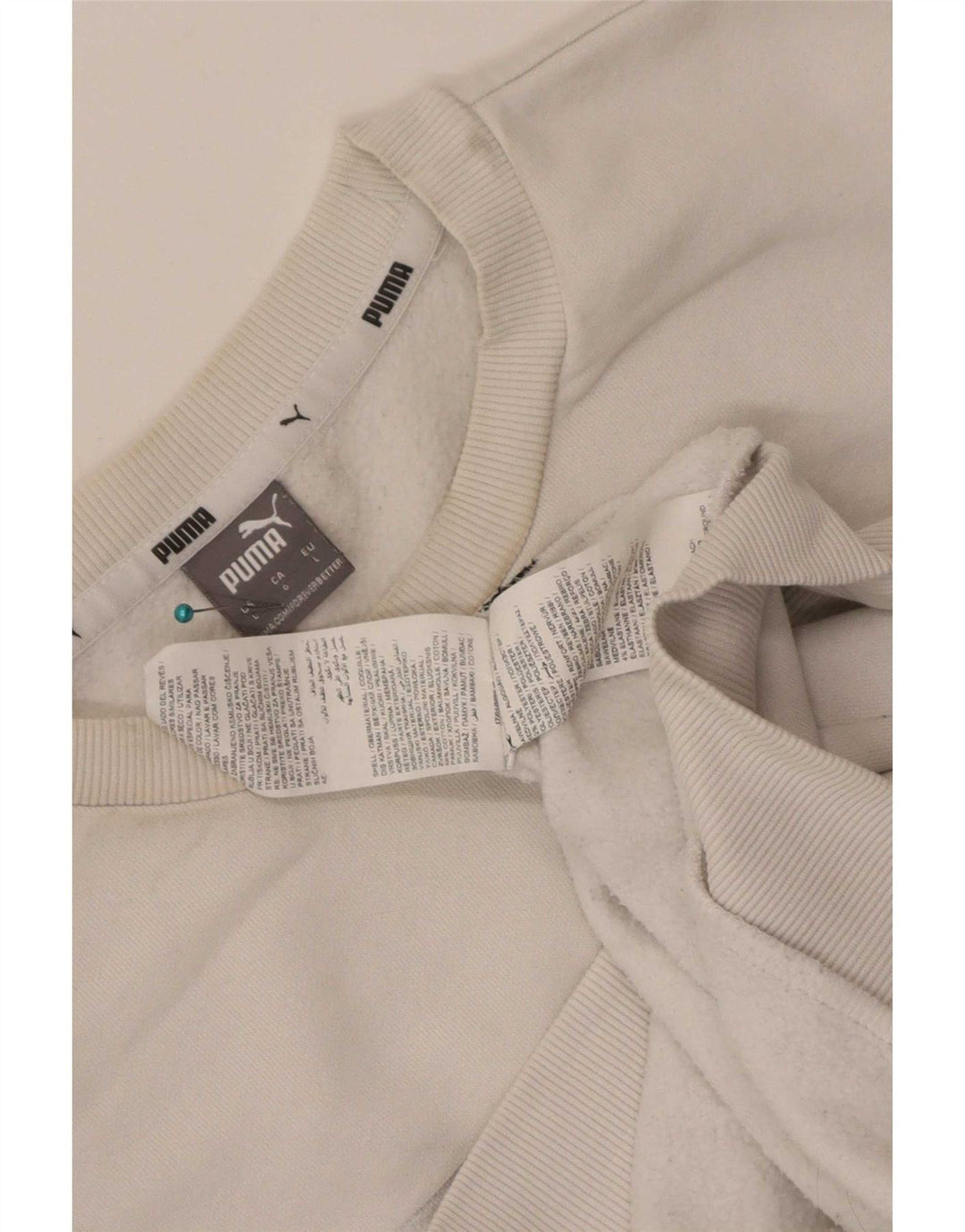 Felpa grafica da uomo Puma Maglione grande cotone bianco