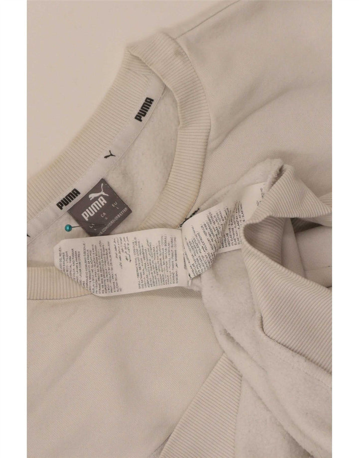 Felpa grafica da uomo Puma Maglione grande cotone bianco