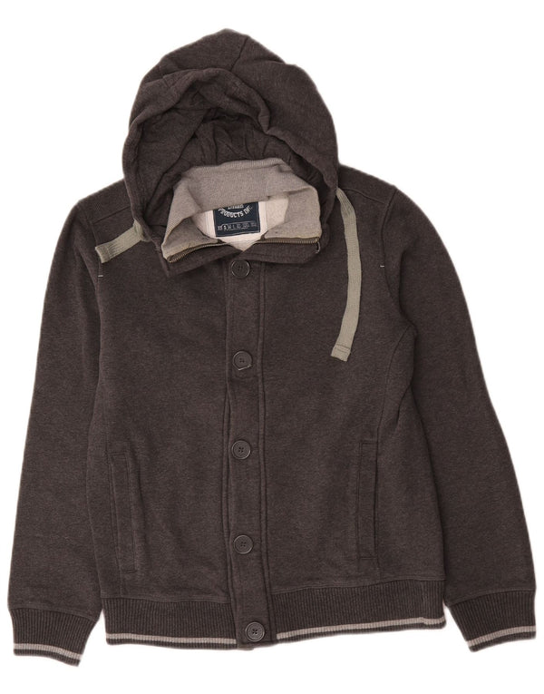 Maglione con cappuccio e zip da uomo Champion piccolo in cotone grigio