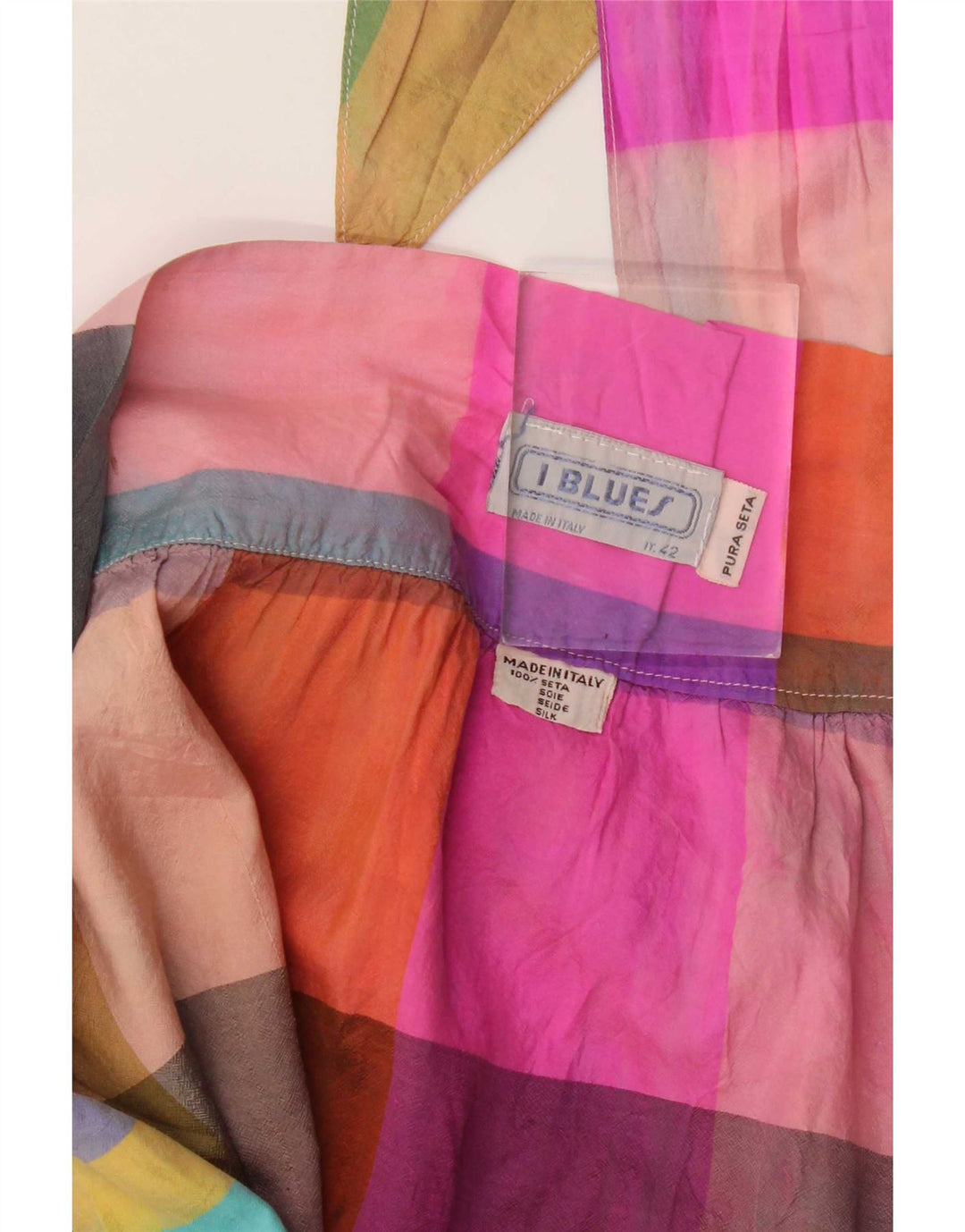 Gonna a portafoglio da donna i Blues IT 42 Media W26 Seta a quadri multicolore