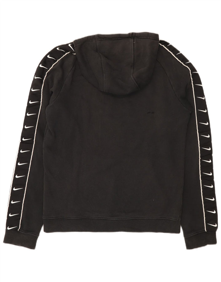 Felpa con cappuccio grafica Nike da uomo piccola in cotone nero