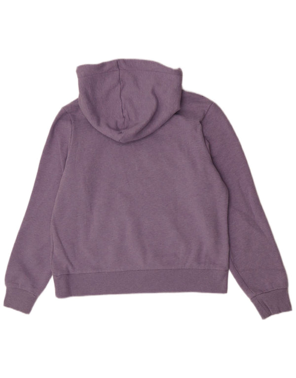 Felpa con cappuccio grafica da donna Superdry UK 16 grande cotone chiazzato viola