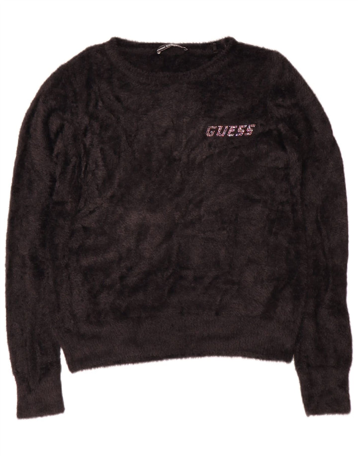 Maglione in pile grafico da donna Guess UK 12 Medium Nero Poliammide