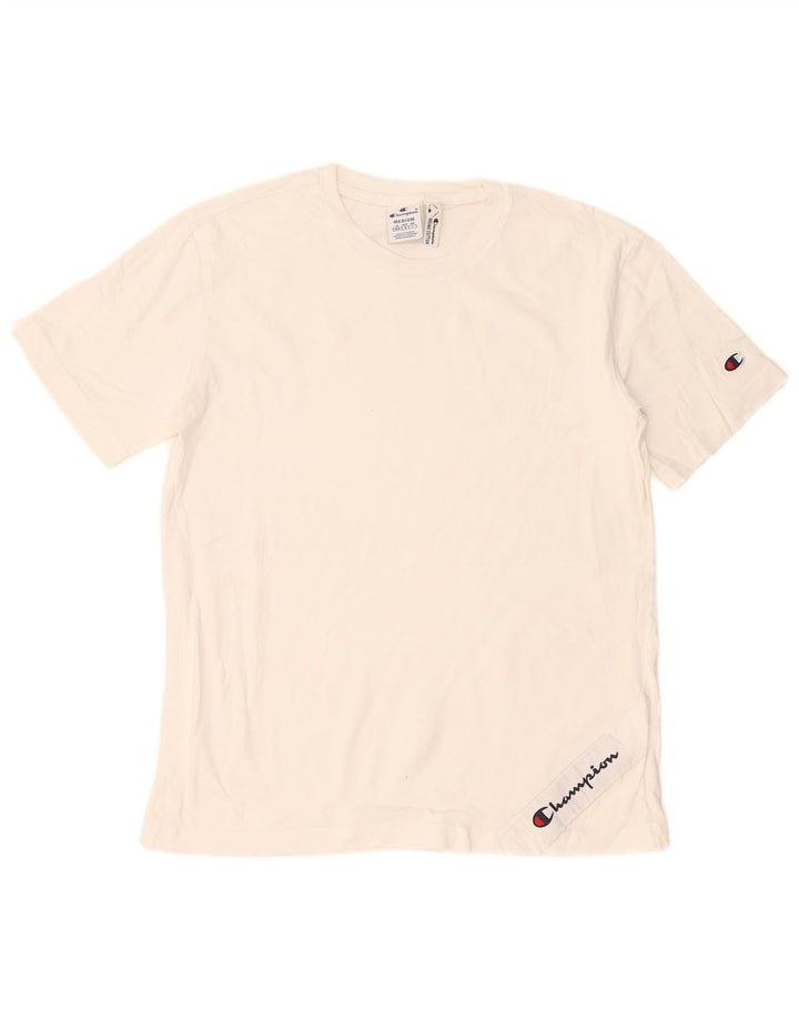 T-shirt da uomo Champion Top in cotone bianco medio