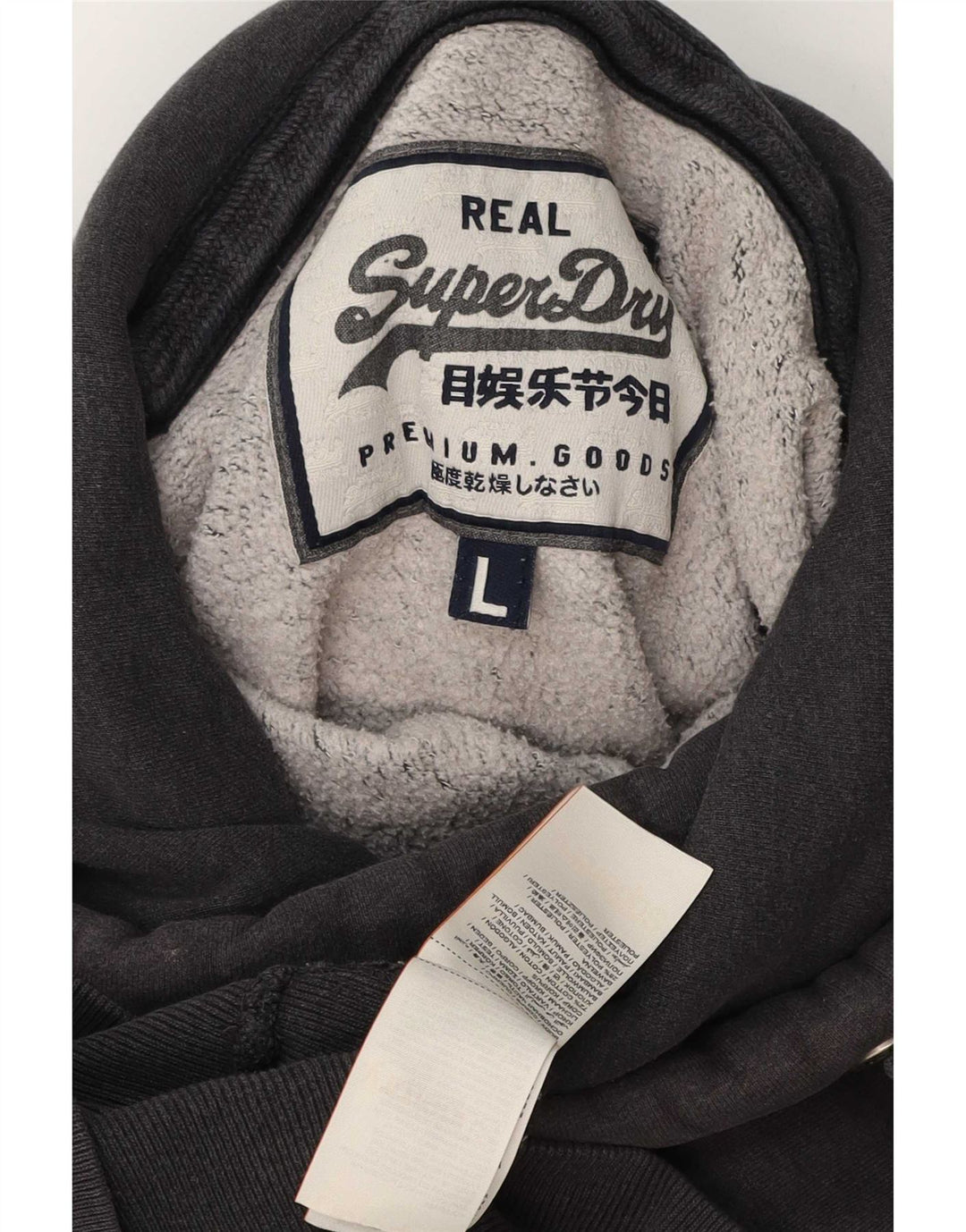 Maglione con cappuccio da uomo Superdry Large in cotone grigio