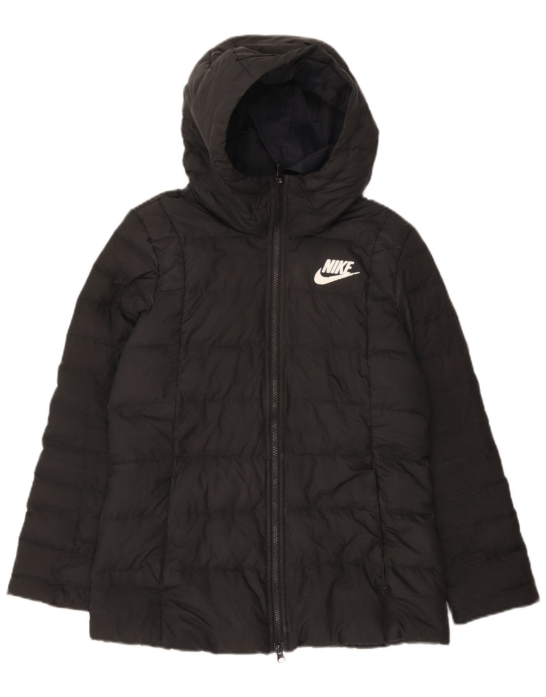 Giacca imbottita con cappuccio Nike da donna UK 12 Grigio medio