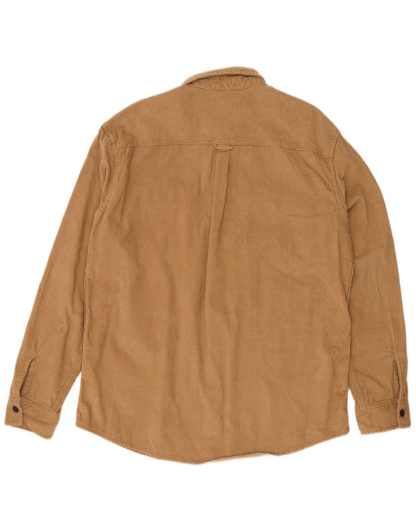 Camicia da uomo in velluto a coste Jack & Jones XL in cotone beige