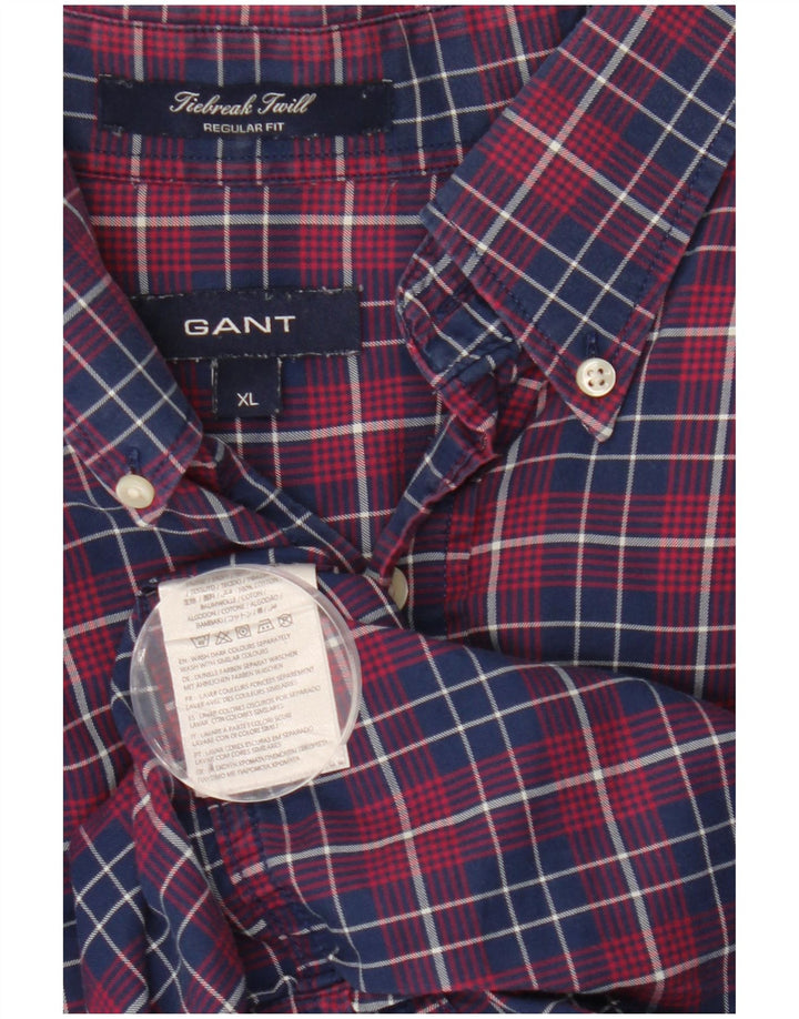 GANT Camicia da uomo Regular Fit XL Blu Navy a quadri in cotone