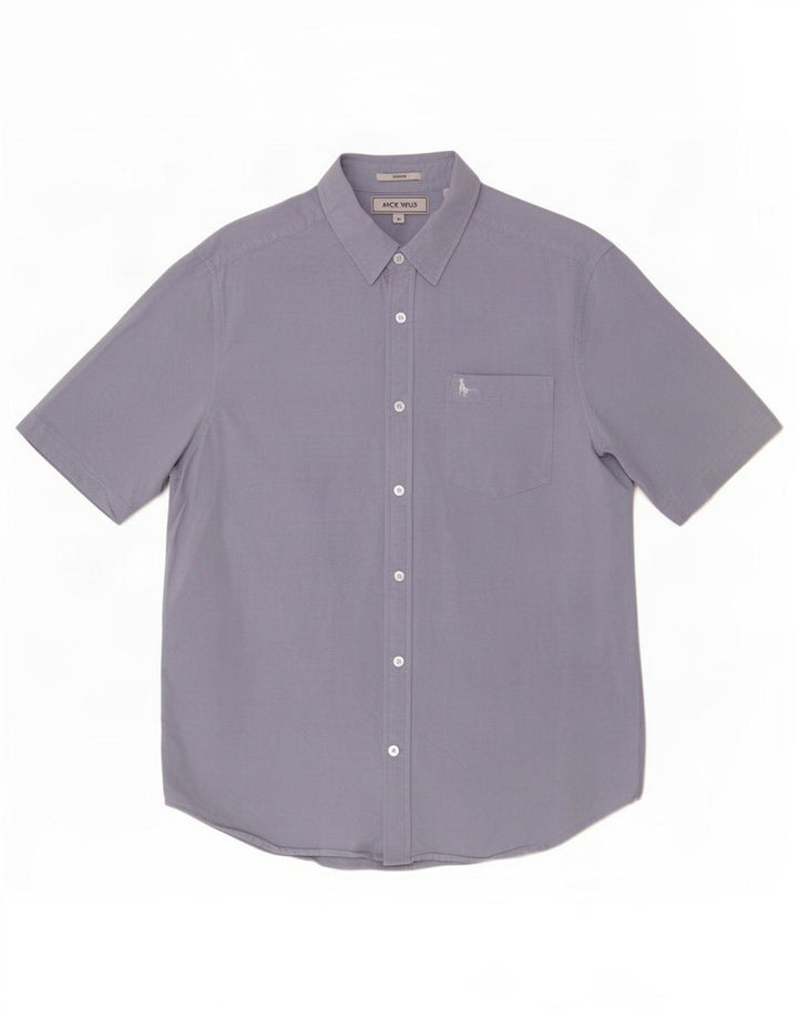 Camicia slim fit a maniche corte da uomo Jack Wills in cotone blu medio