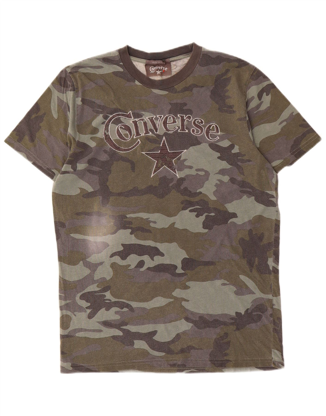 T-shirt grafica da uomo Converse Top medio kaki mimetico